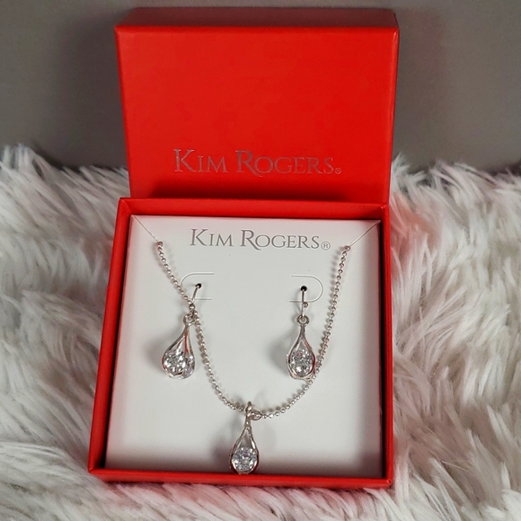 NWT Kim Rogers Tear Drop Earring & Necklace Set - Picture 1 of 5